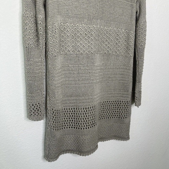 H&M Long Mixed Knit Lightweight Taupe Sweater Tunic S - Picture 8 of 9